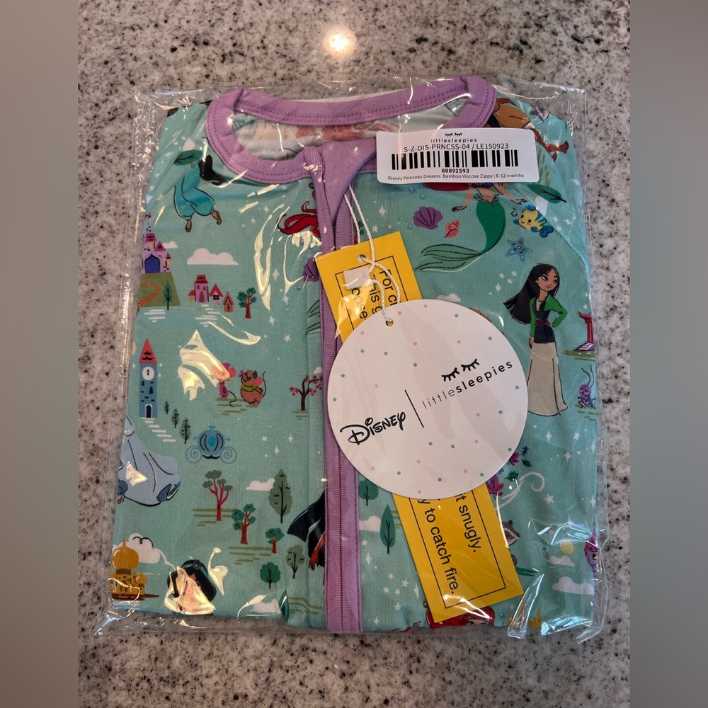 NWT! Little Sleepies x Disney Princess Dreams 6-12 months - Picture 1 of 5